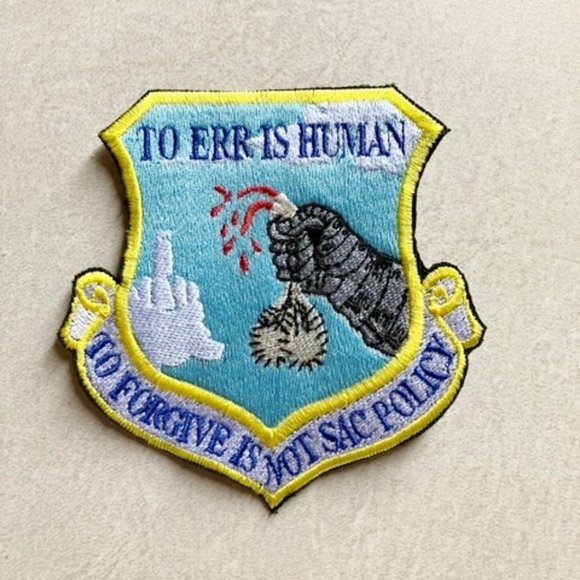 To Err is Human To Forgive is NOT SAC Policy humorous emblem embroidered patch - Picture 2 of 5